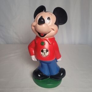 Vintage Mickey Mouse Coin Piggy Bank Walt Disney 1970's